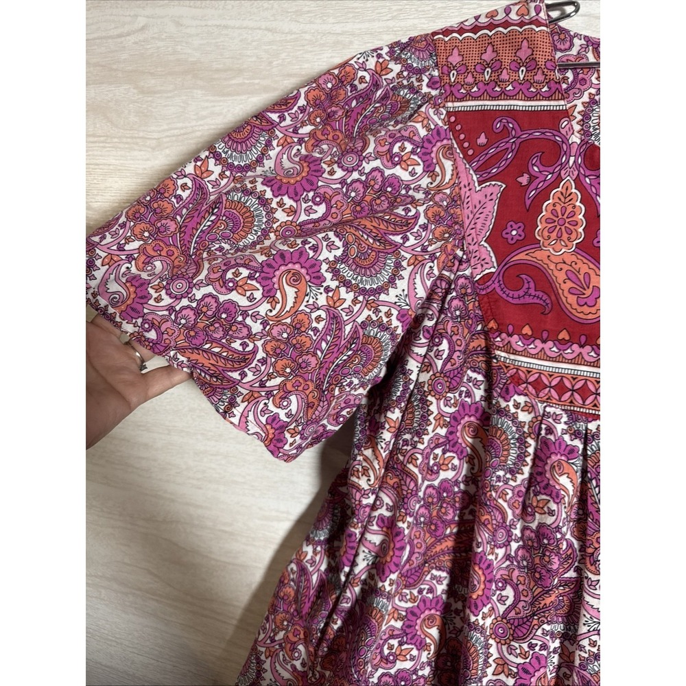 Loungees branded paisley dress is a vibrant pink and purple Moomoo/ Maxi Dress1x - Picture 6 of 13